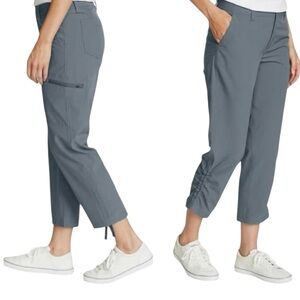 Eddie Bauer Women's Stretch Ripstop Crop Pant Grey Hiking Activewear